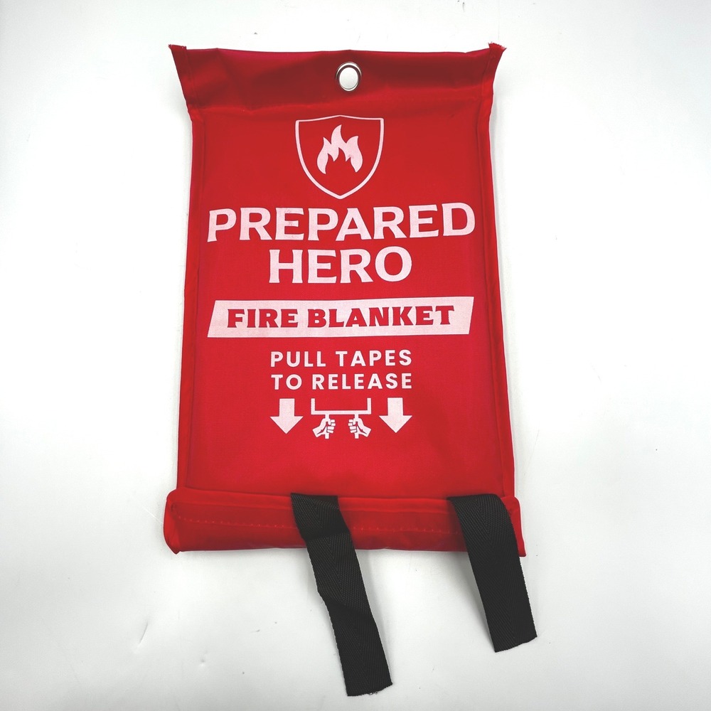 Prepared Hero Fire Blanket Red 39x39 Inch Woven Fiberglass Emergency New
